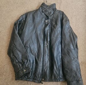 Men's Vintage John Blair Classic Black Leather Coat